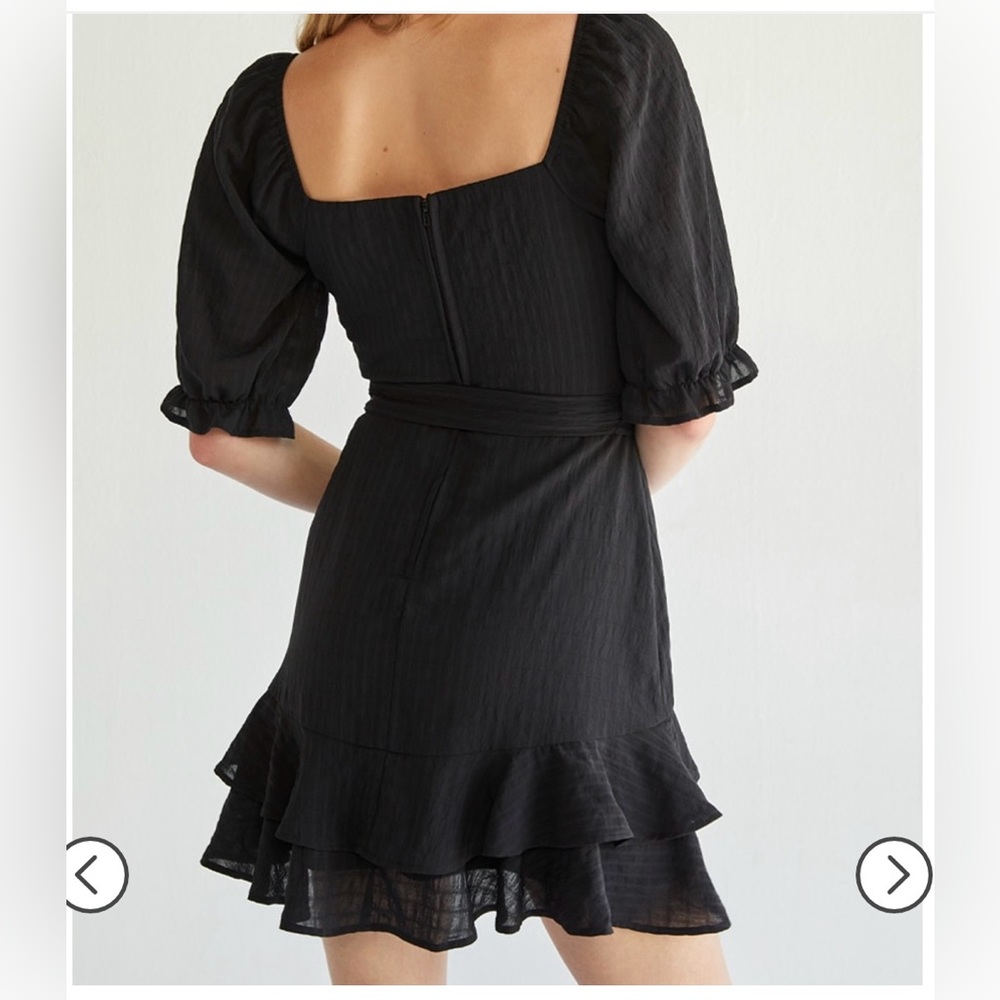 mi ami for Francesca’s Black Ruffle Dress, Size Small - Picture 2 of 9